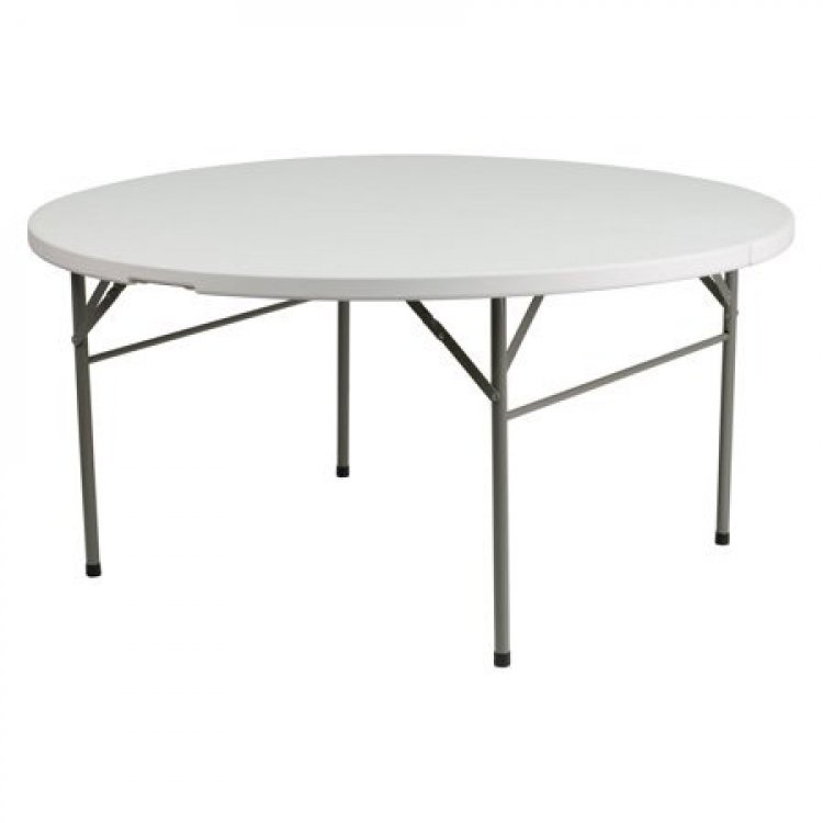 5' Round Folding Table - White