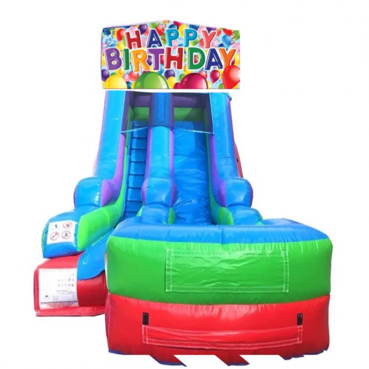 Happy Birthday Plain Theme 15' Modular Water Slide