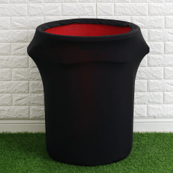 Trash Bin With Black Spandex Cover